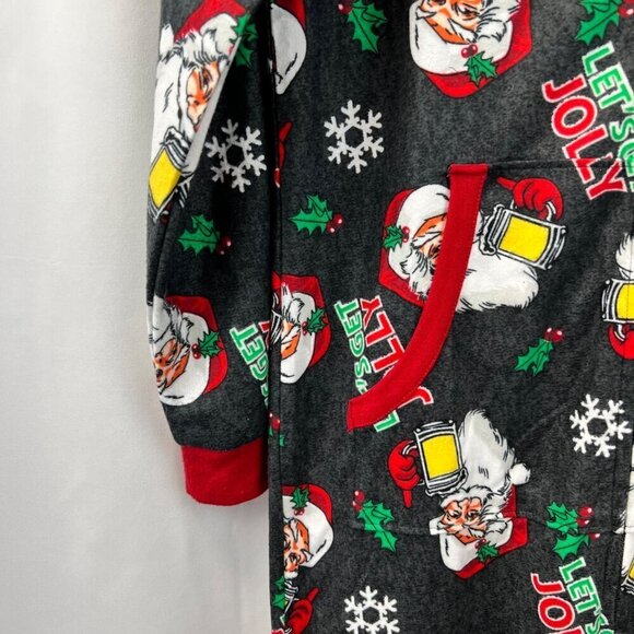 Onesies Brand Unisex Zip Up Christmas Pajama Onesie Long Sleeve Multicolor S/M - Picture 4 of 9
